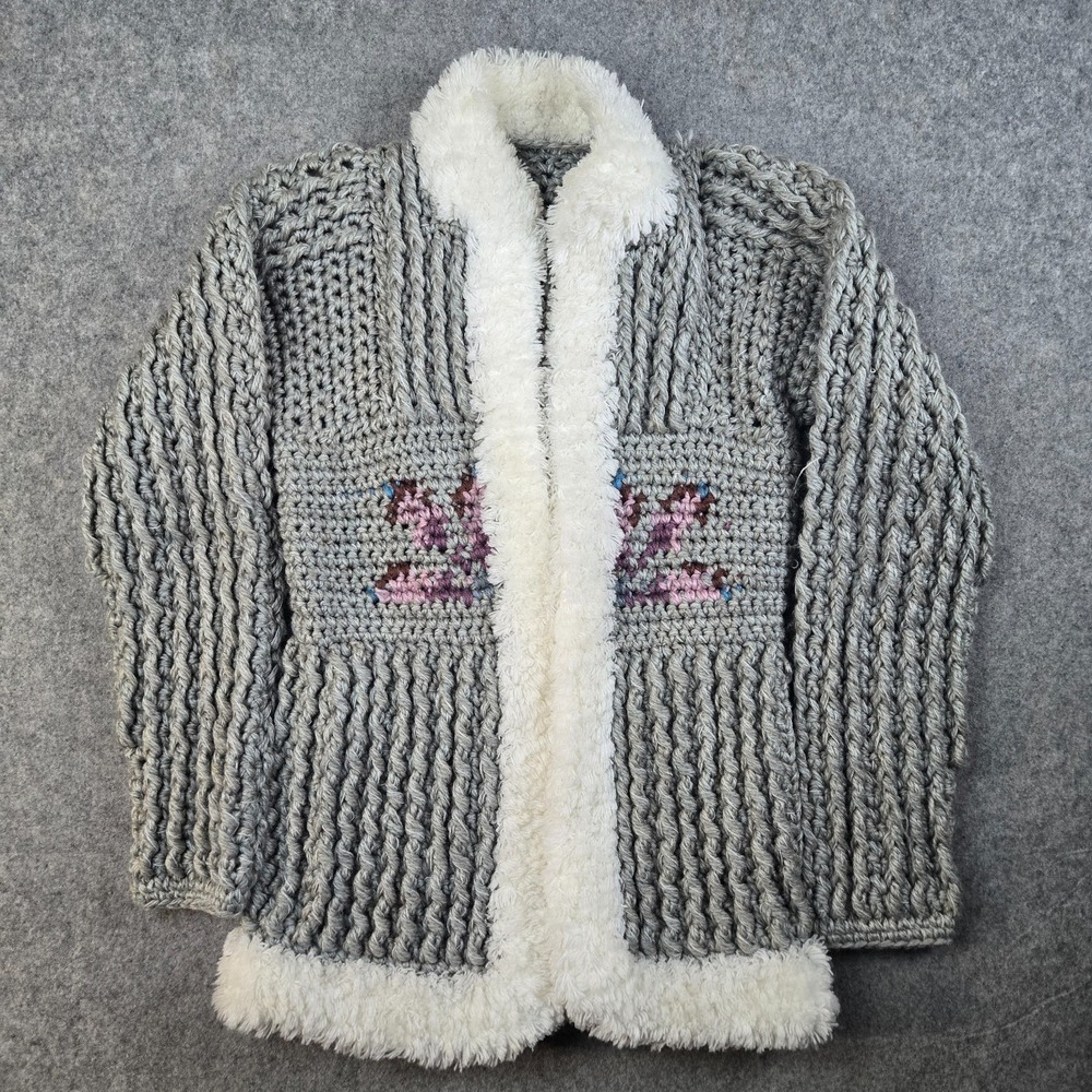 Vintage Latitudes Cardigan Sweater‎ Womens S Floral Chunky Boho Cottagecore